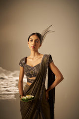 Ishvari- Heavy draped saree set