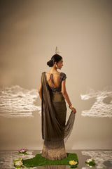 Ishvari- Heavy draped saree set