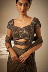 Ishvari- Heavy draped saree set