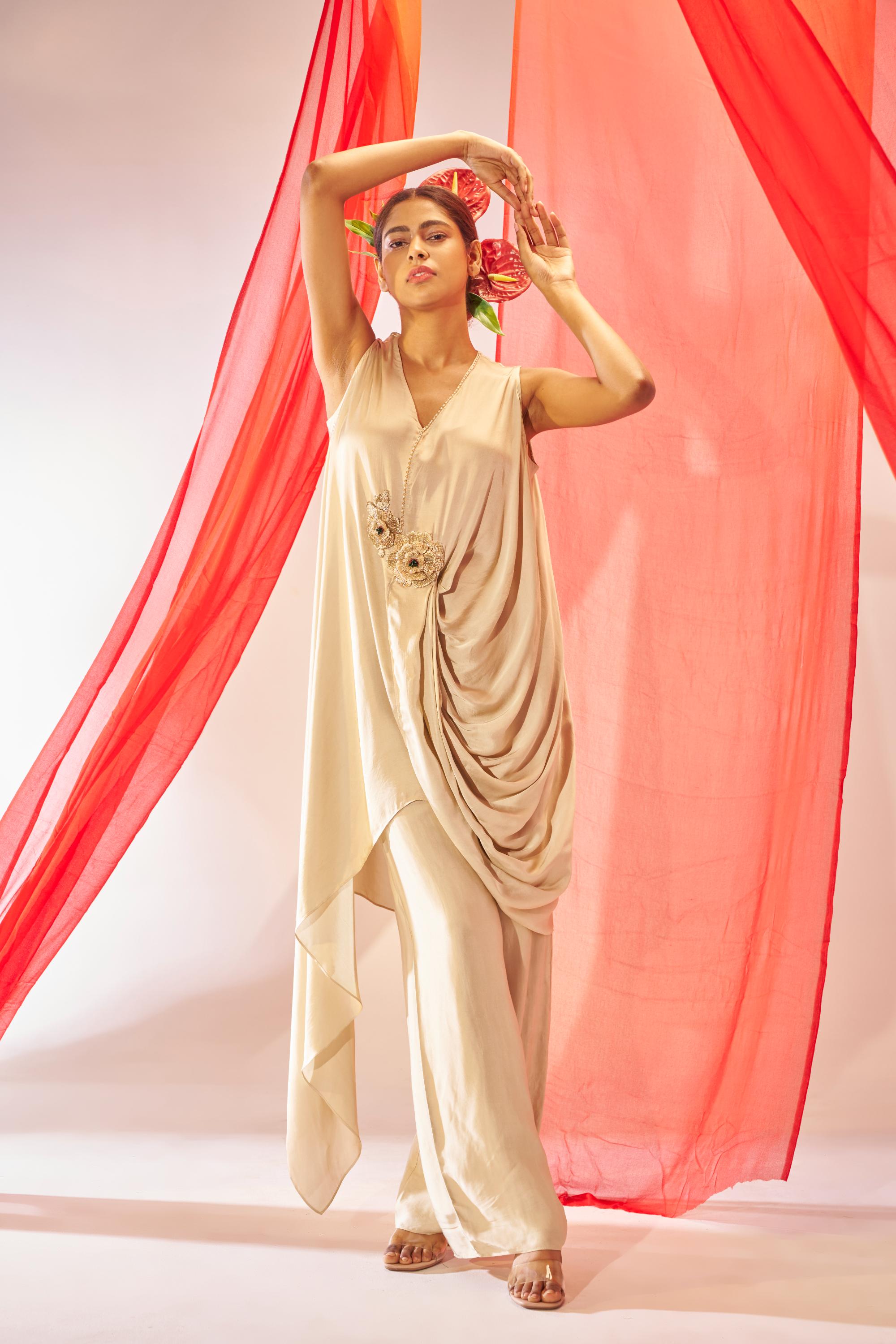 Sundari- Draped tunic and pants