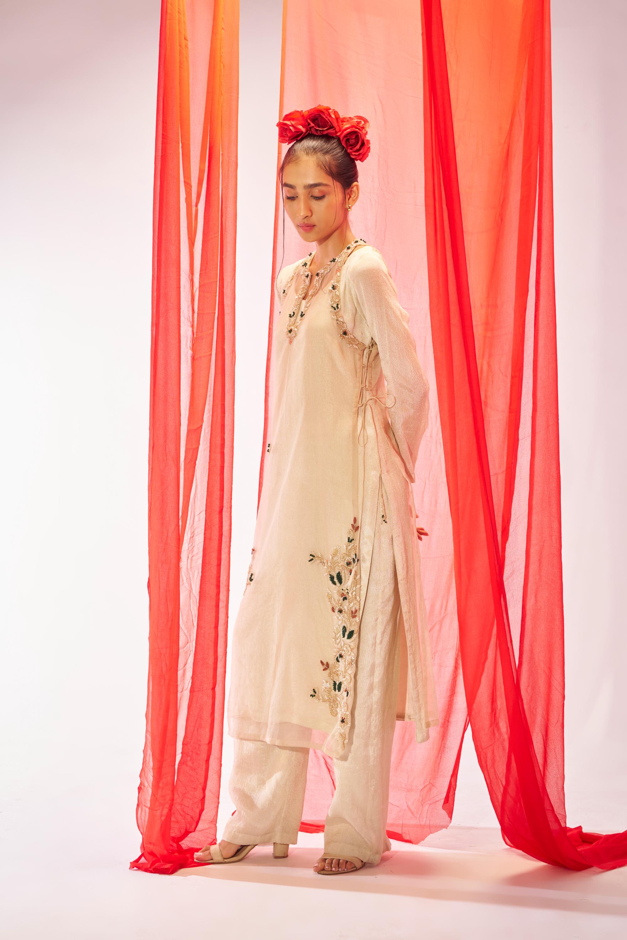 Shwetambara- Layered Kurta set