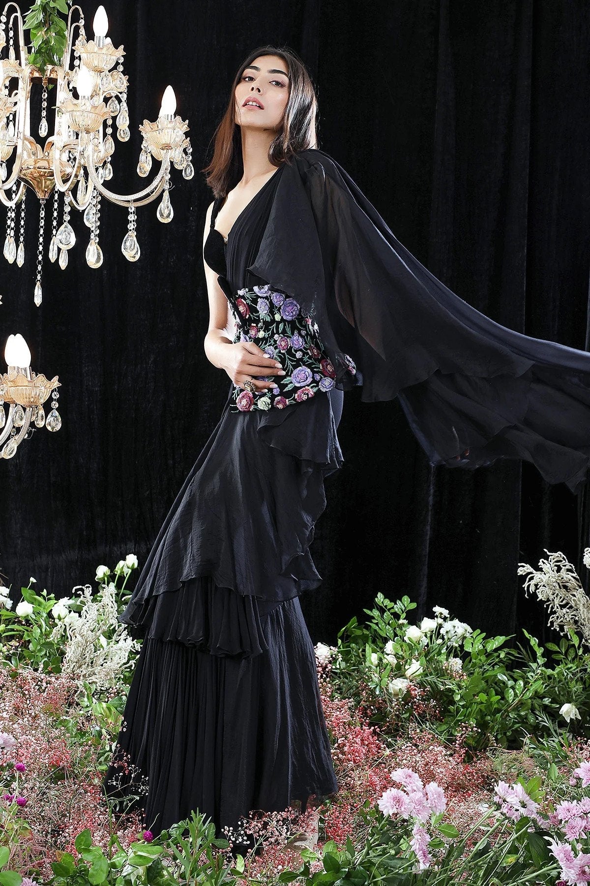 Belted Saree Set
