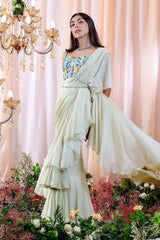 Ruffled Saree Set