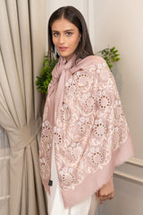 Floral Crest | Embroidered Wool Silk Stole