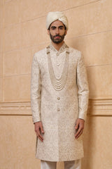 Ivory Brocade Sherwani