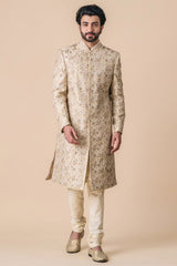 Ivory Sherwani With All Over Zardozi AND Dori Work