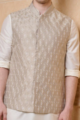 Silver Embroidered Bundi