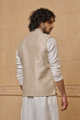 Gold Hand Highlight and Collar Embroidered Bundi