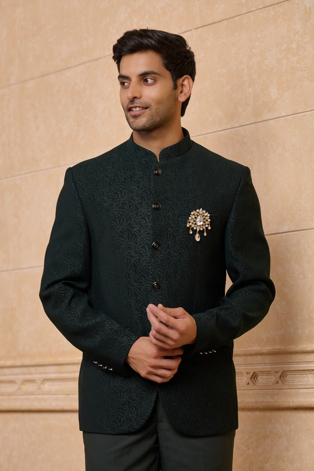 Dark Green Classic Bandhgala Set