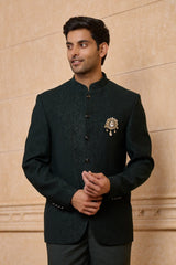 Dark Green Classic Bandhgala Set