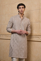 Beige Embroidered Kurta Set