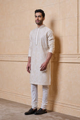 Ivory All Over Embroidered Kurta Set