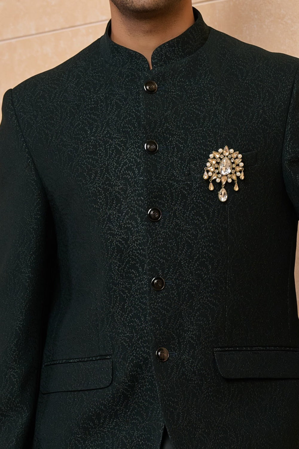 Dark Green Classic Bandhgala Set