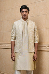 Golden Rajsi Kurta Bundi Set