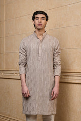Beige Embroidered Kurta Set