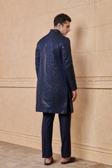 Navy All Over Embroidered Indo Western