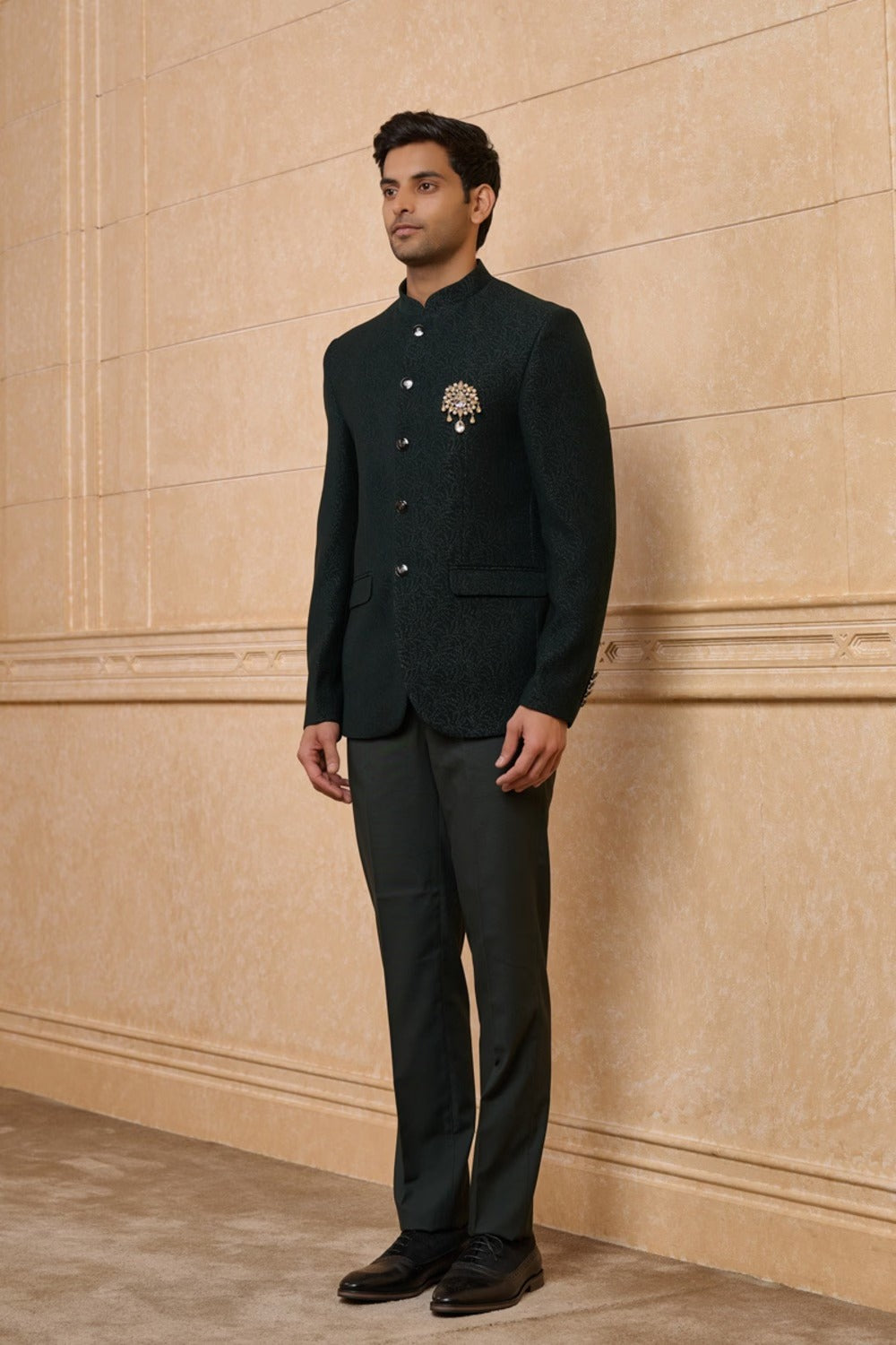 Dark Green Classic Bandhgala Set