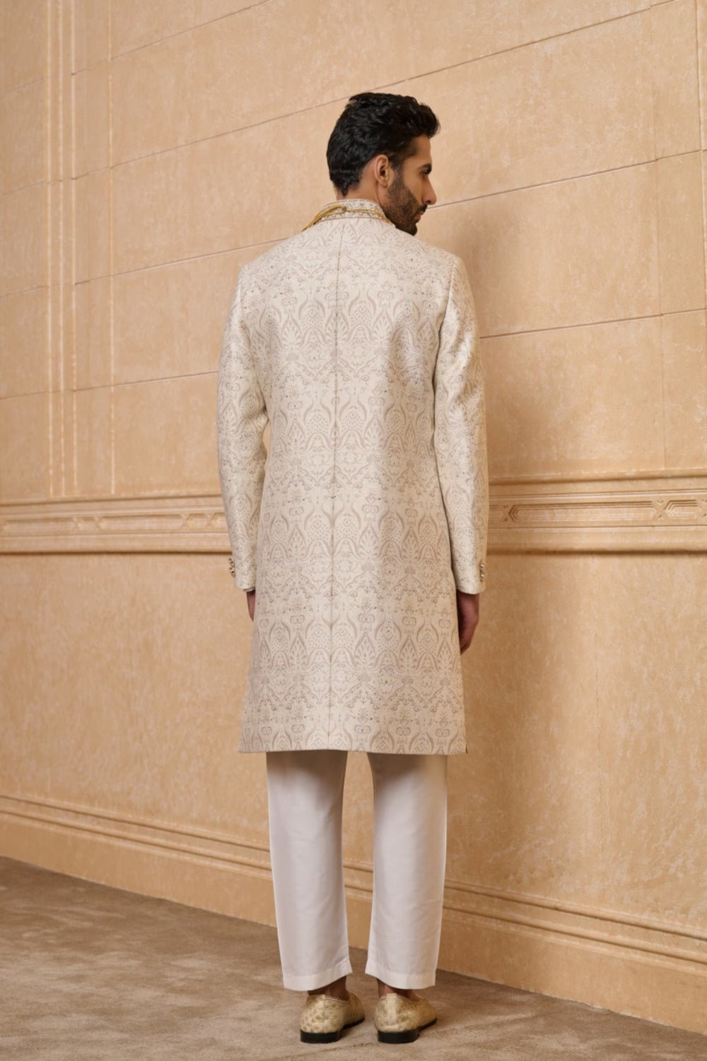 Ivory Brocade Sherwani