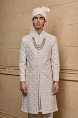 Pink Embroidered Sherwani Set