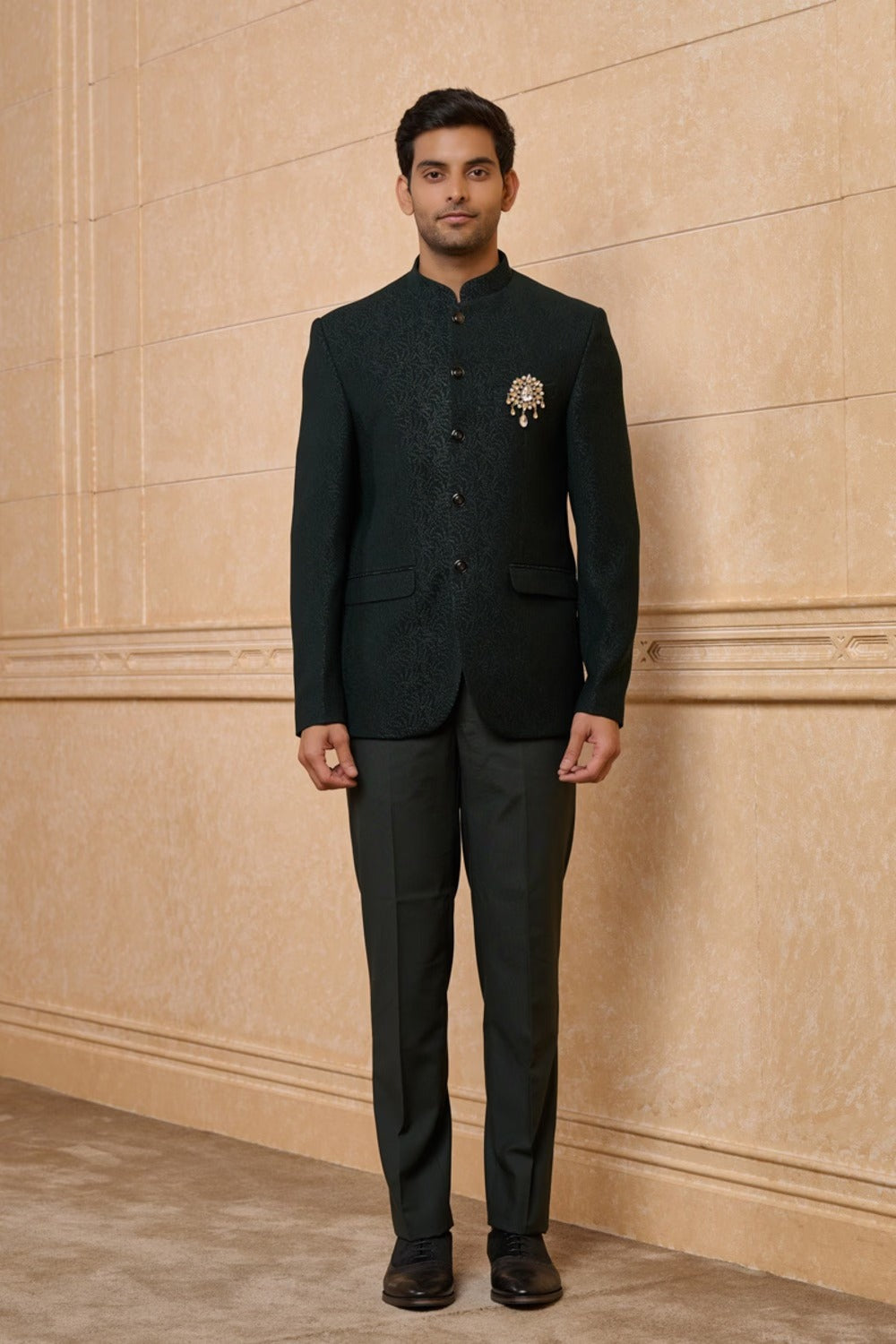 Dark Green Classic Bandhgala Set