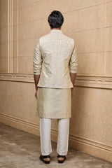Golden Rajsi Kurta Bundi Set