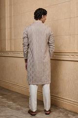 Beige Embroidered Kurta Set