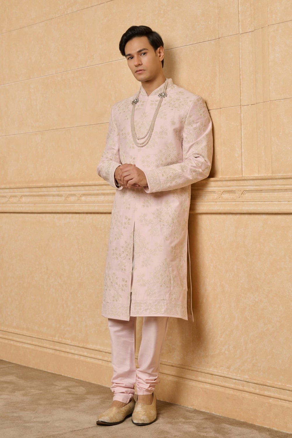 Pink Embroidered Sherwani