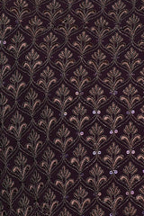 Dark Purple Leaf Bush Sherwani Set