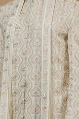 Ivory Embroidered Sherwani Set