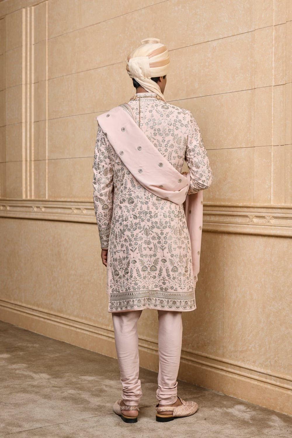 Pastel Pink Ornate Sherwani Set
