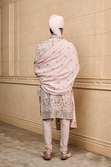 Pastel Pink Ornate Sherwani Set