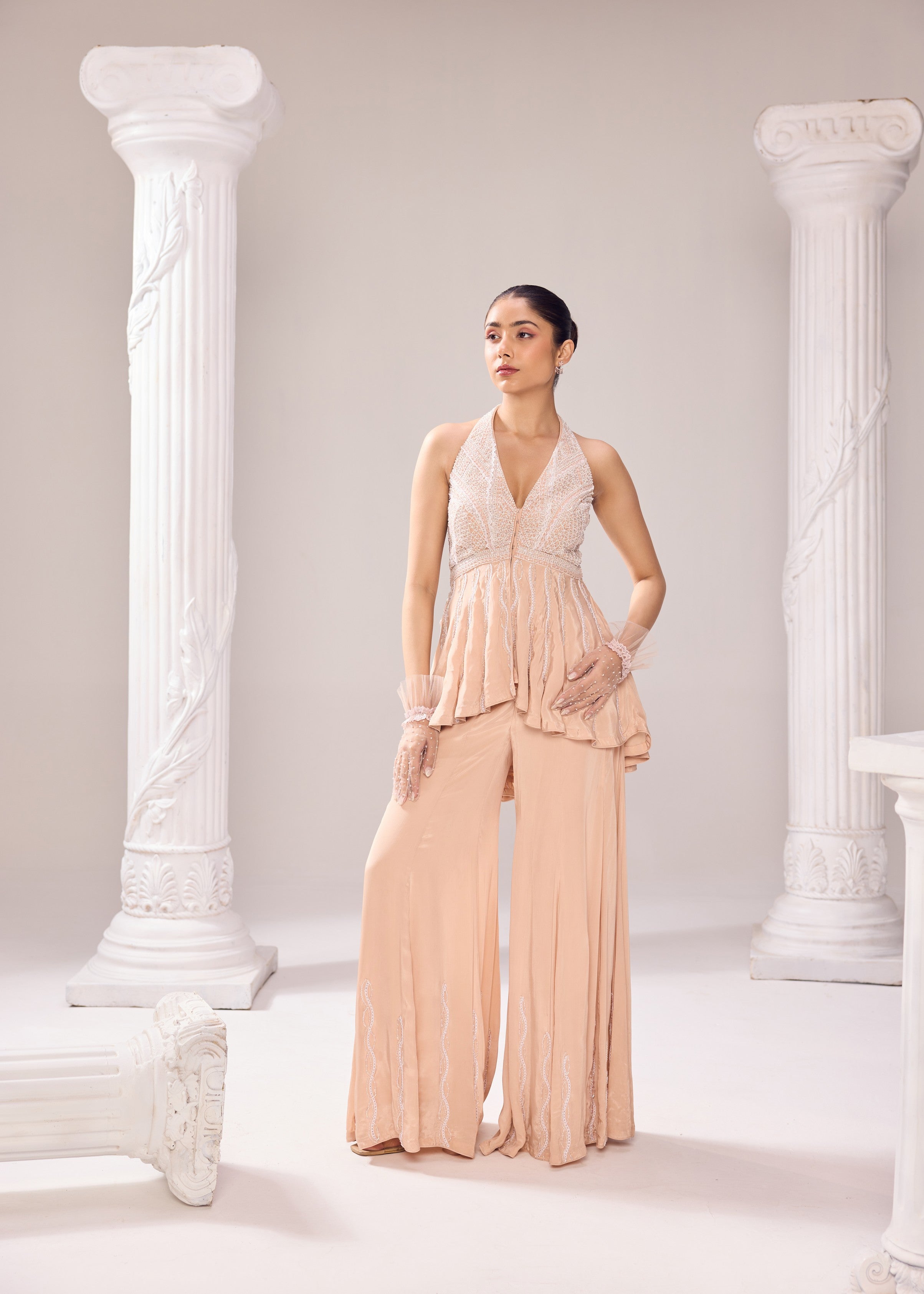 Hiley Halterneck peplum Sharara