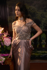 LUMI Mauve Draped Gown Set