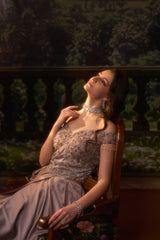 LUMI Mauve Draped Gown Set