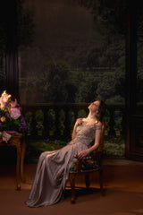 LUMI Mauve Draped Gown Set