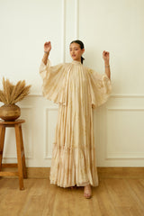 Ghee Foil Embroidered Maxi Dress