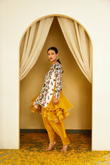 Ivory Kohinoor Print Dhoti Set