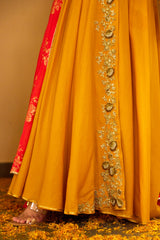 Ochre Embroidered Angrakha Set