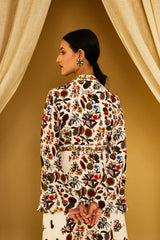 Ivory Kohinoor Jaal Print Kalidar Set