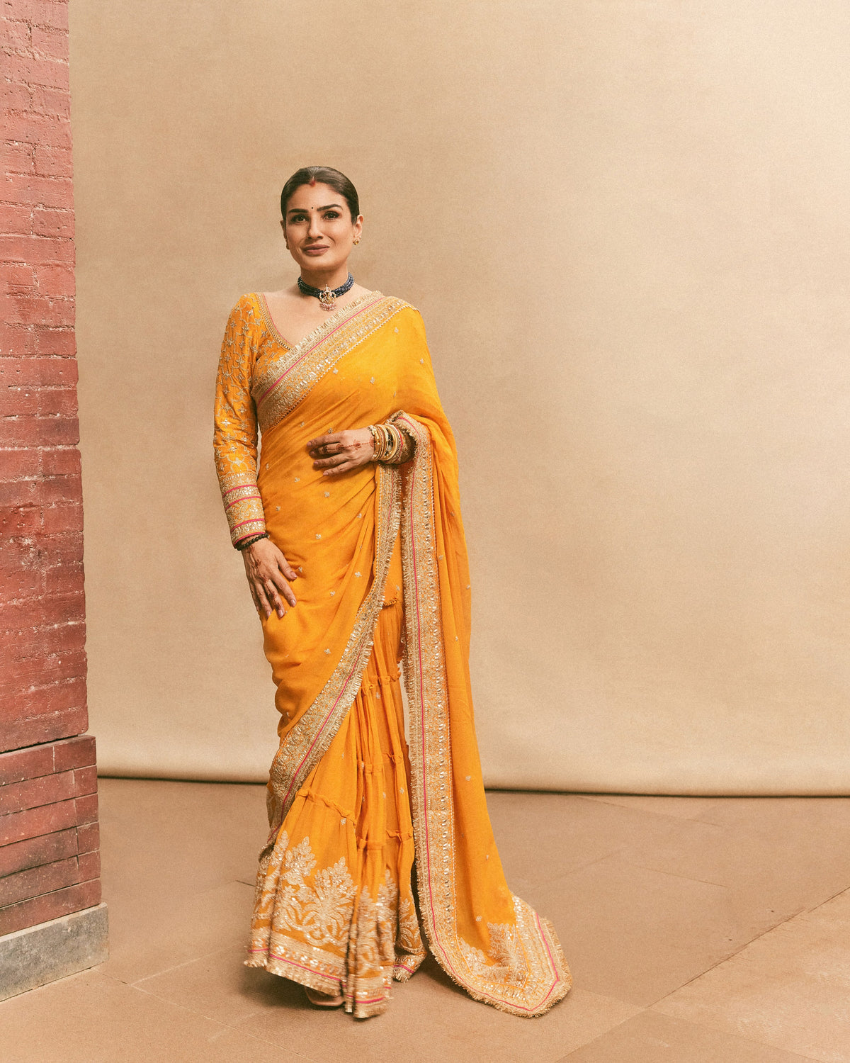 Raveena Tandon in Dilruba Saree Set