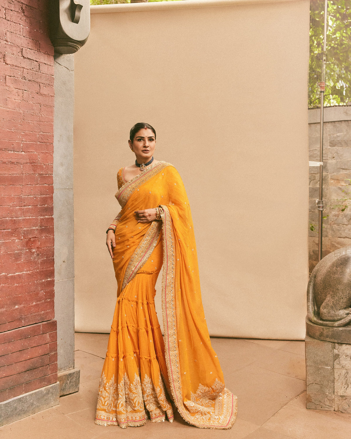 Raveena Tandon in Dilruba Saree Set