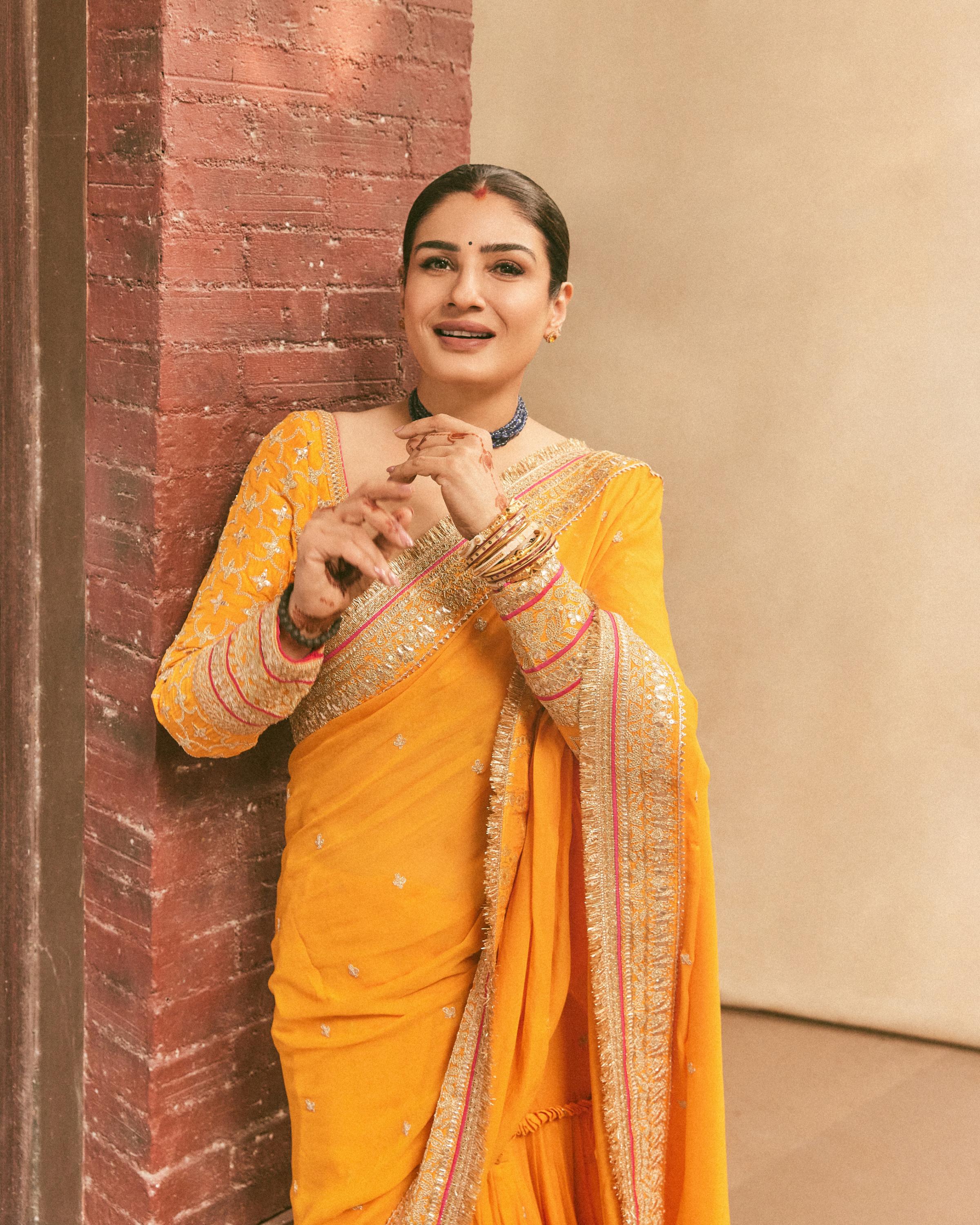 Raveena Tandon in Dilruba Saree Set