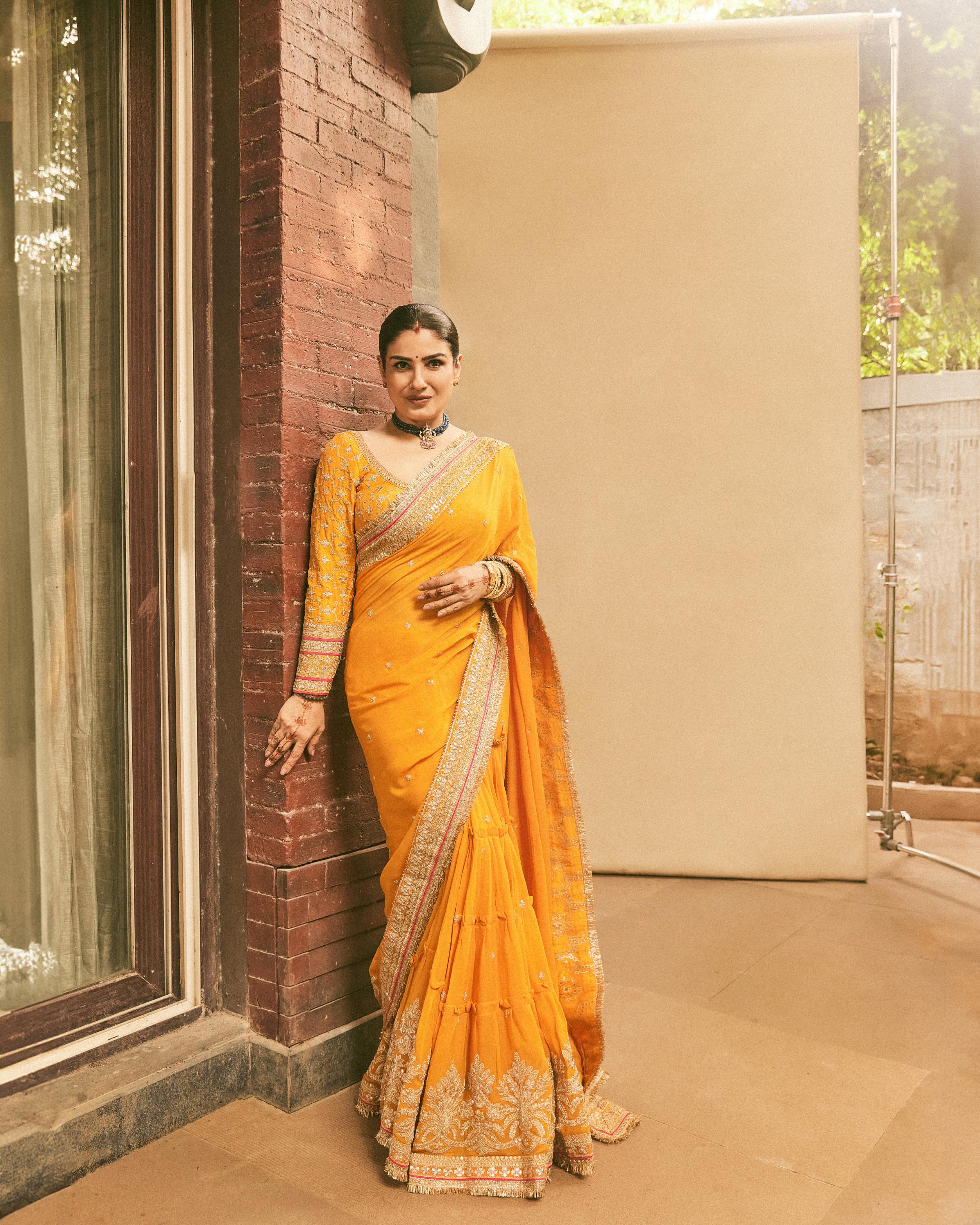 Raveena Tandon in Dilruba Saree Set