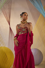 Swara lehenga saree set