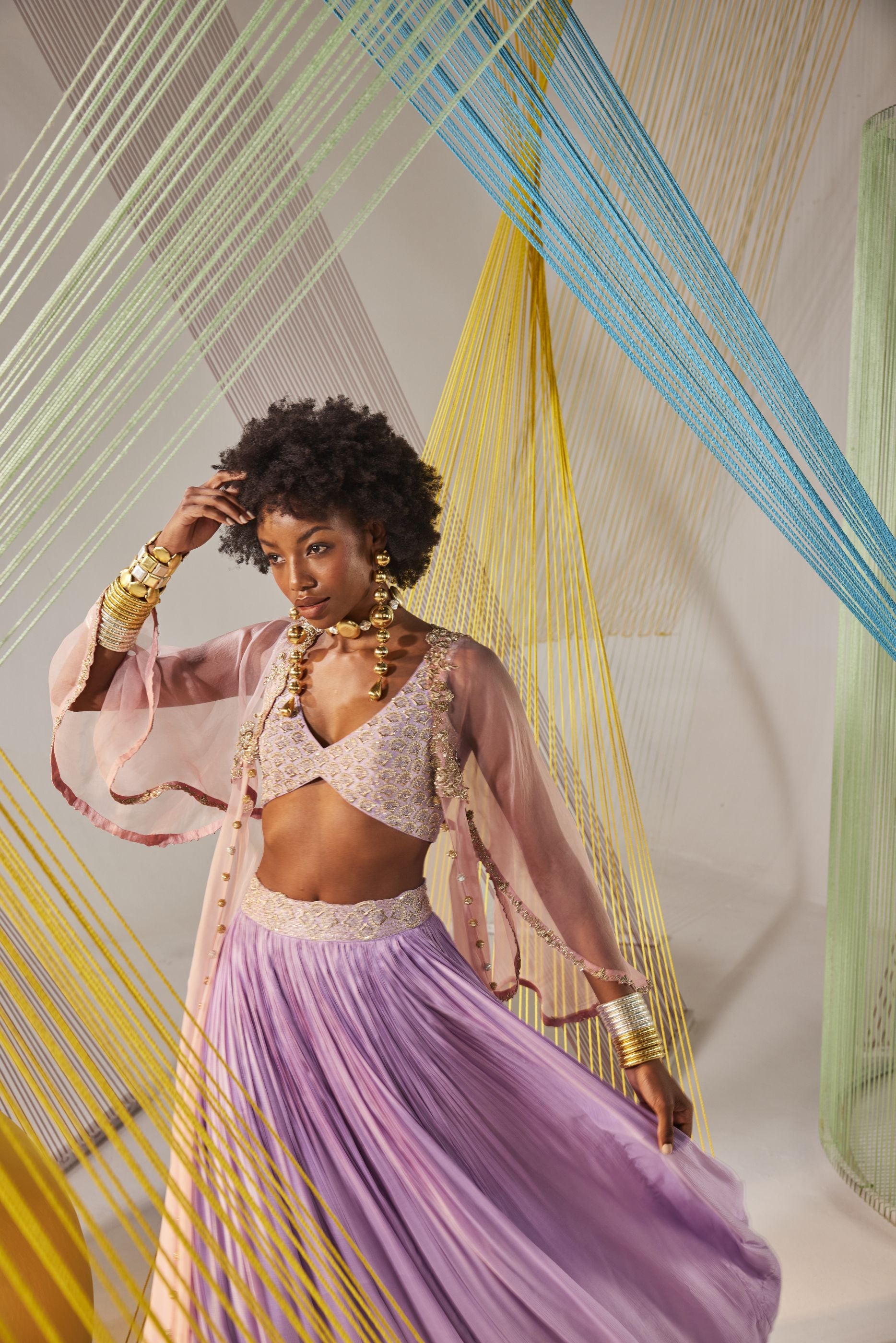 Zia lehenga cape set