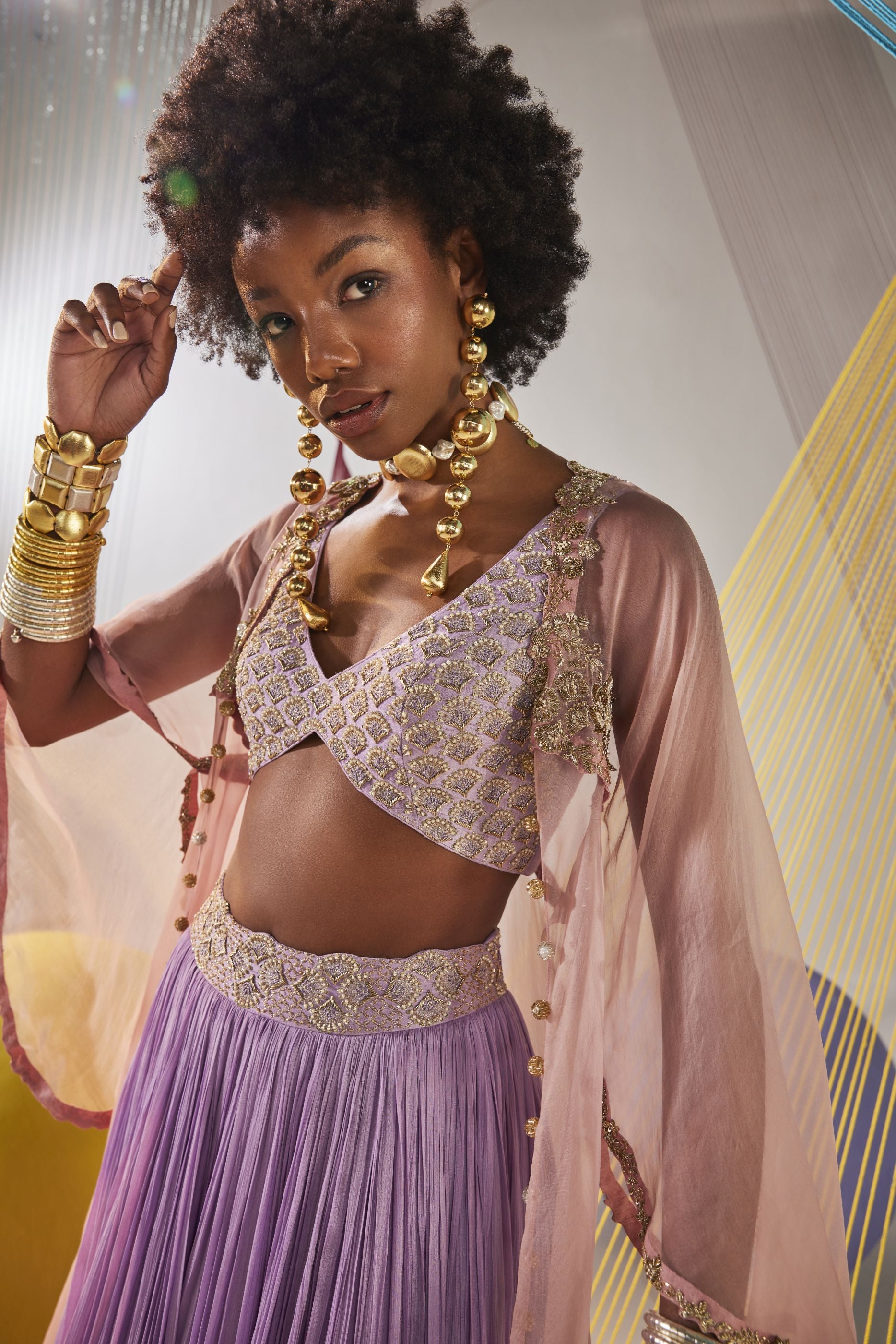 Zia lehenga cape set