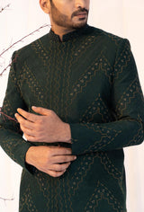Emerald Zevar Achkan Set