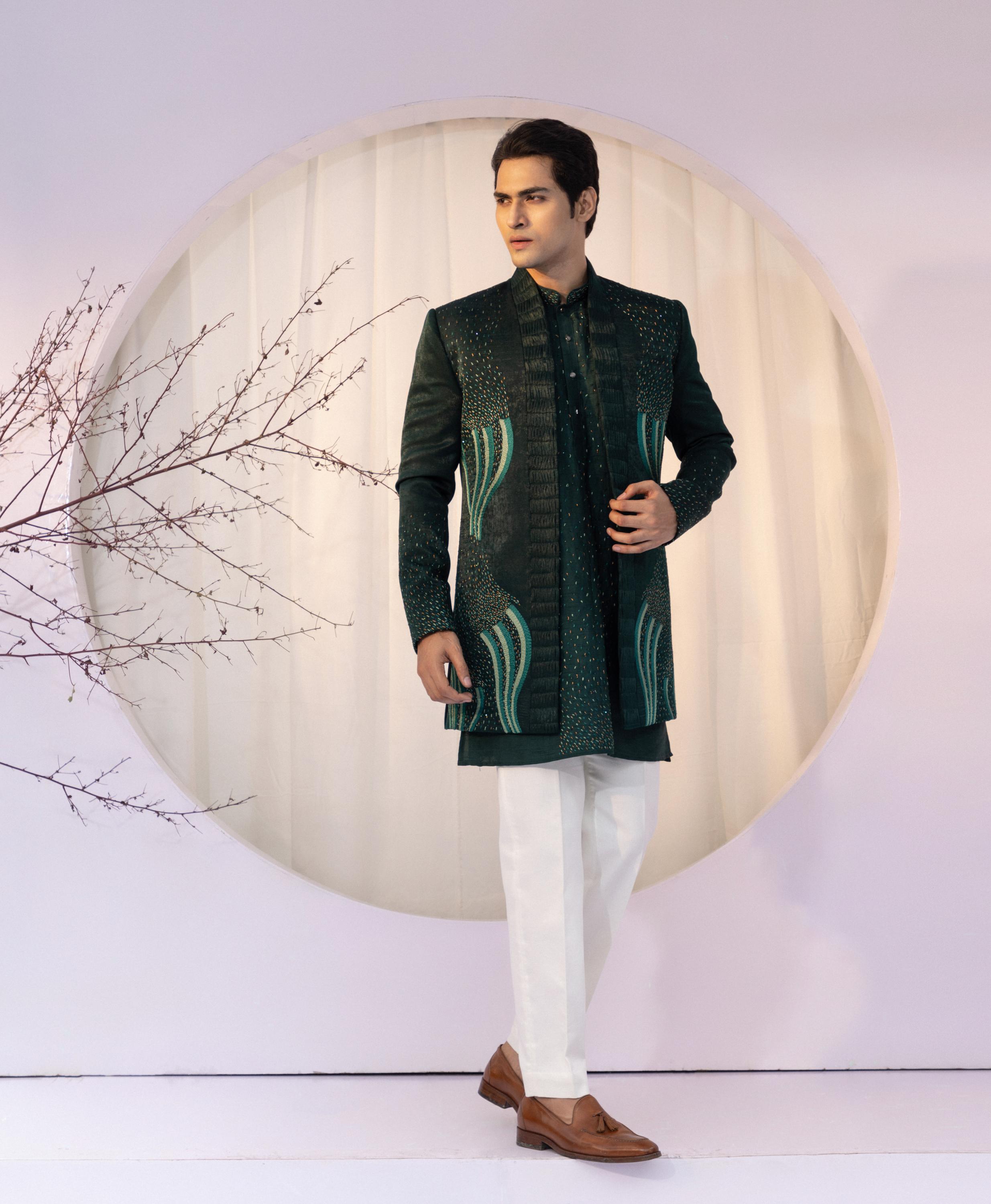 Moss Enchantment Open Jacket Set
