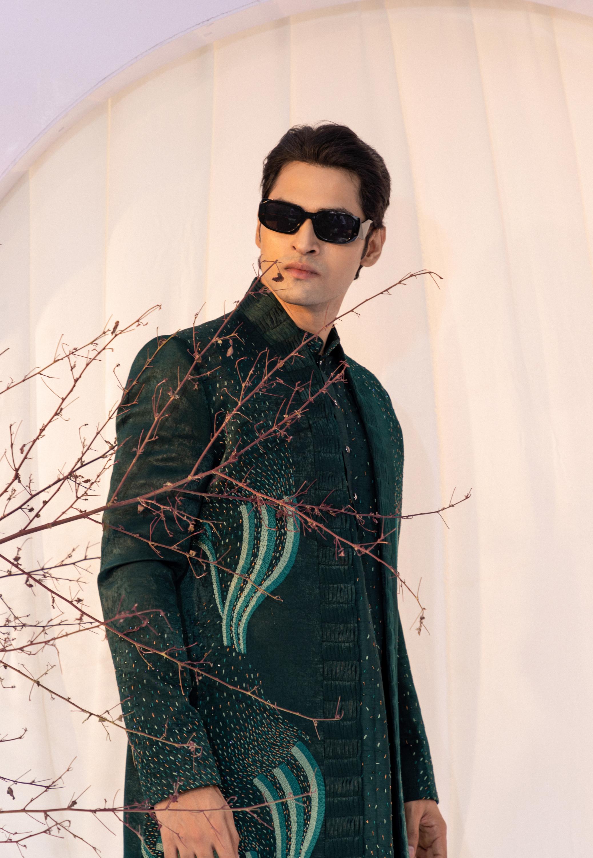 Moss Enchantment Open Jacket Set