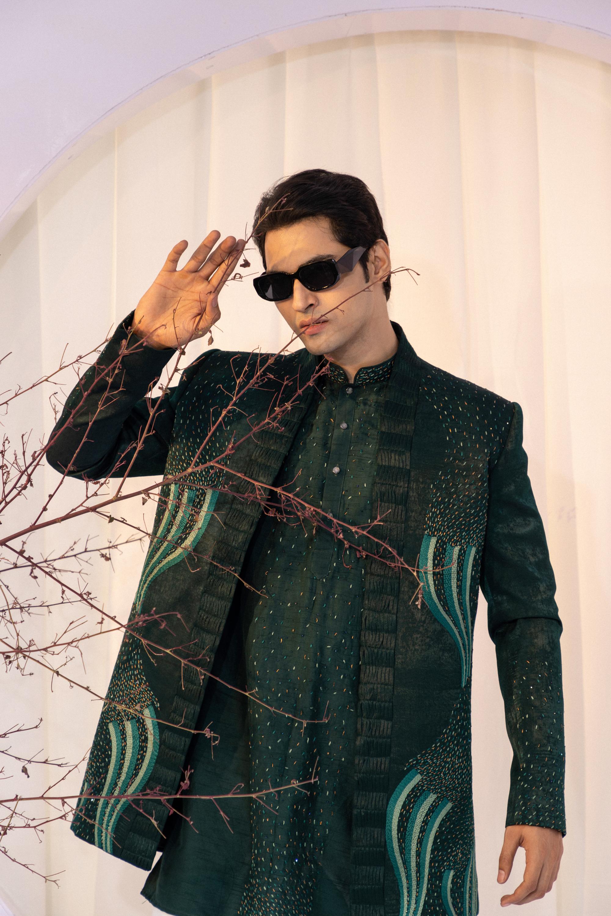 Moss Enchantment Open Jacket Set